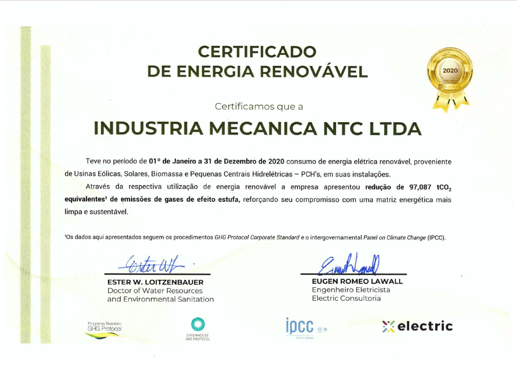 Certificado Energia Renovável